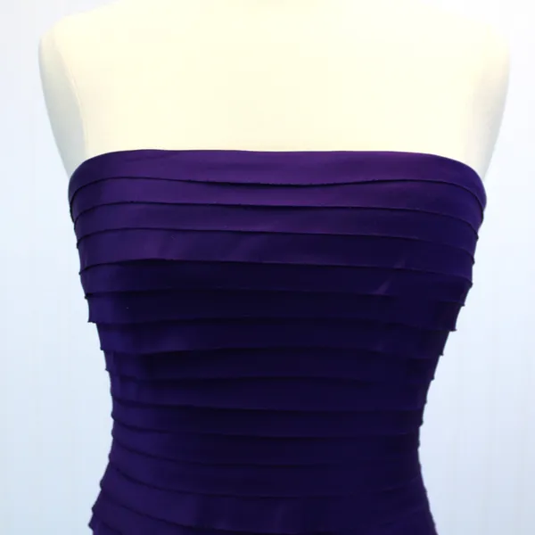 Adrianna Papell Womens 6 Cocktail Dress‎ Layered Ruffle Purple Strapless Prom - Image 5
