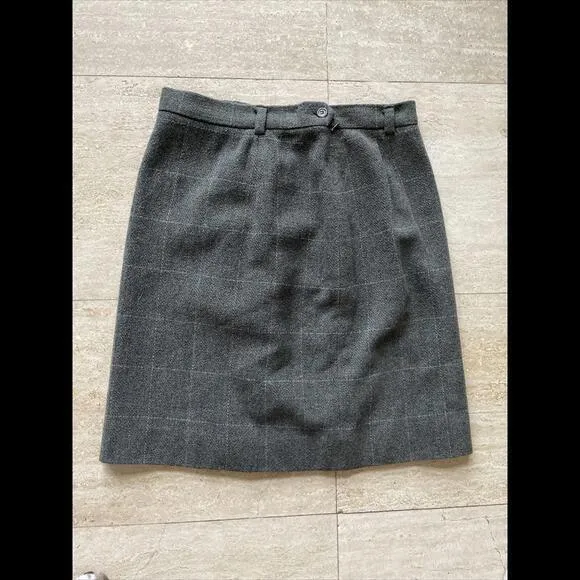 Lauren Ralph Lauren Wool Blend Skirt Size 10‎ Green Career - Image 2