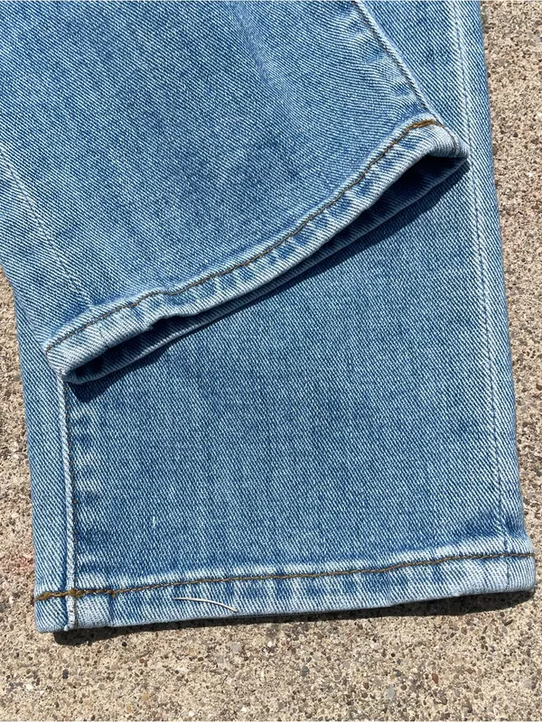 7 For All Mankind Paper Bag Jean Women 27” High Waist Skinny Frayed Ruffle Waist - Image 4