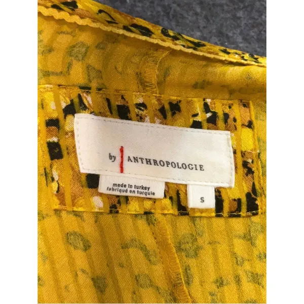 Anthropologie Yellow Floral Springtime Boho Party V-neck long Dress Size S - Image 2
