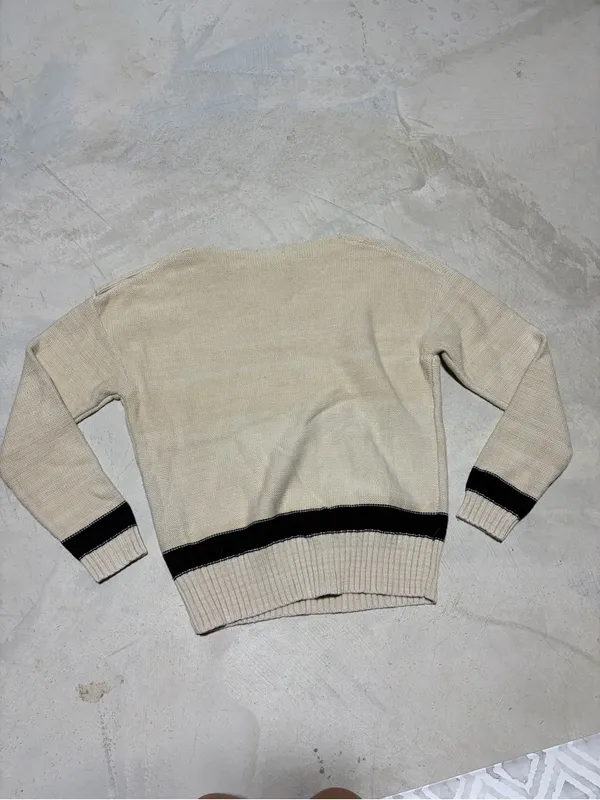 Ralph Lauren jeans co Cream Aztec Pattern Knit Sweater medium - Image 9