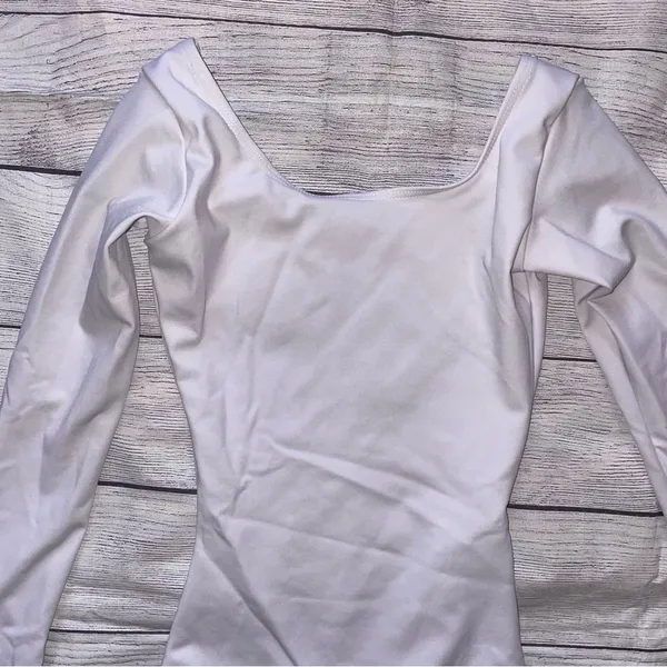 Capezio White Long Sleeve Leotard - Image 2
