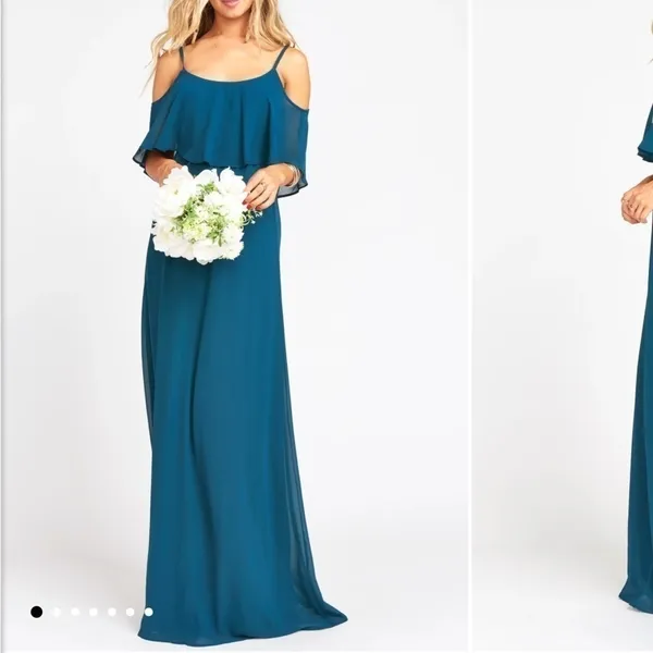 Show Me Your Mumu Caitlin Ruffle Maxi Dress Deep‎ Jade Chiffon Sz XXS - Image 2