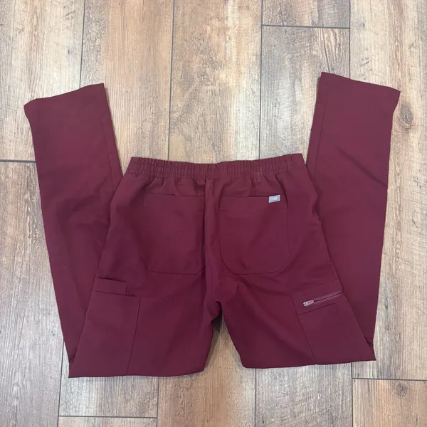 FIGS Scrub Pants Womens XS Burgundy Straight Leg Medical Hospital Nurse TW2000R - Image 5