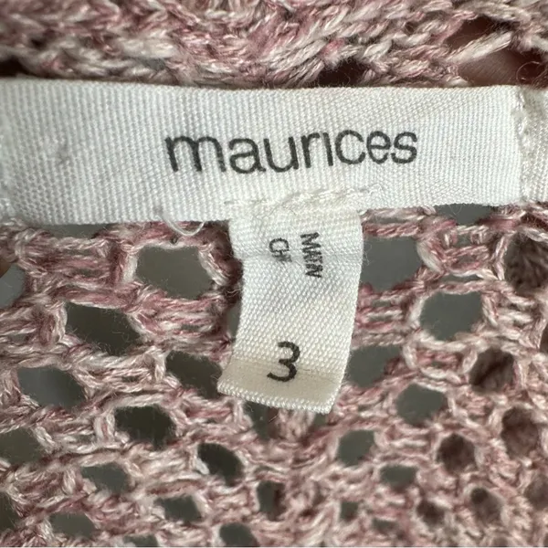 Maurice’s pink and purple color block loose knit open stitch sweater size 3X - Image 5