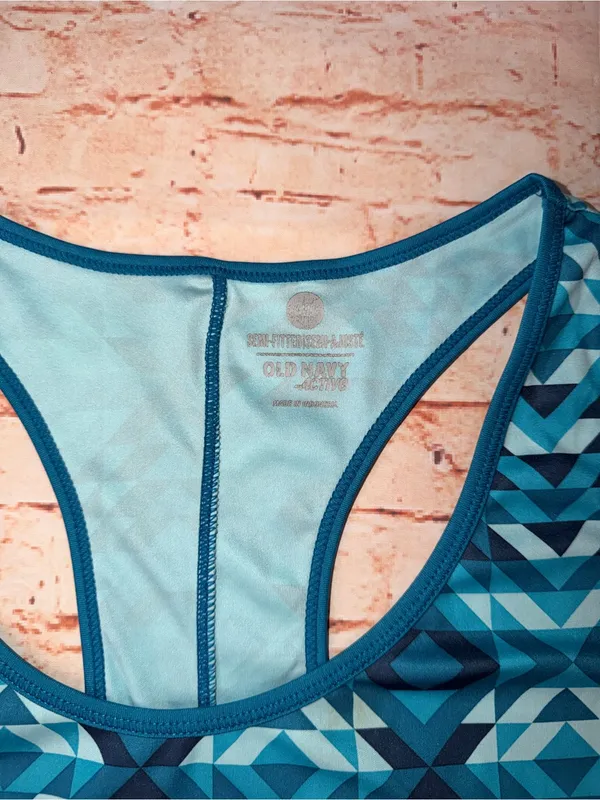 Old Navy | Blue Geometric Racerback Tank Top - Image 3