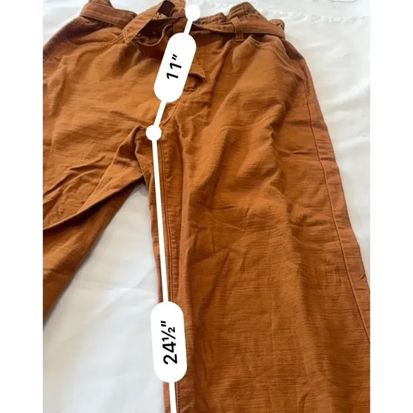 JCrew Paperbag High Rise Wide Leg Crop Twill Pants Terracotta Women’s size 6 - Image 15