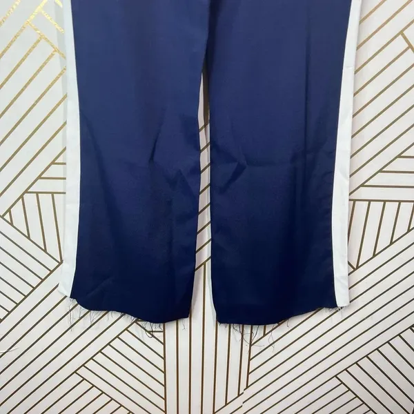 Reformation Side Stripe Flared Pants in Navy‎ Blue White Size US XS - Image 8