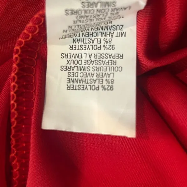 Pretty Little Thing Dress Womens 4 Red Slinky Plunge Split‎ Shift Stretch NEW - Image 9