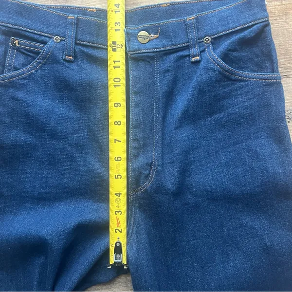 Vintage Wrangler Womens Dark Wash High Rise Straight Leg Jeans USA Sz 14 - Image 5