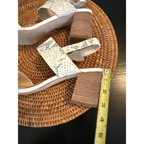 Cole Haan White Snakeskin Block Heel Sandals‎ Womens 8.5 B - Image 5