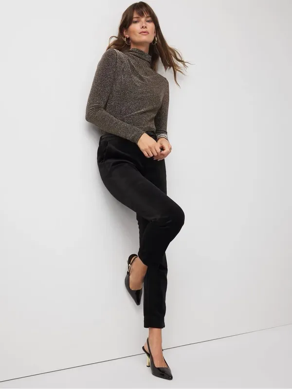 White House Black Market Forme Stretch Metallic Long Sleeve Tee - Image 10
