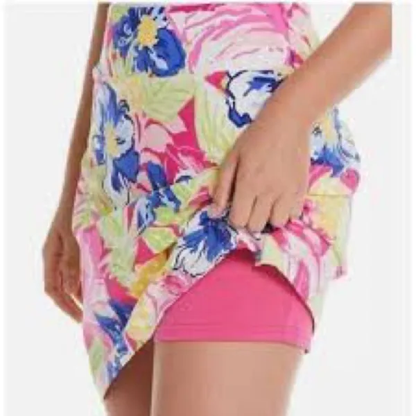 NEW Rafaella Floral Athletic Skort Built In Shorts Pink Blue Small tennis golf - Image 2
