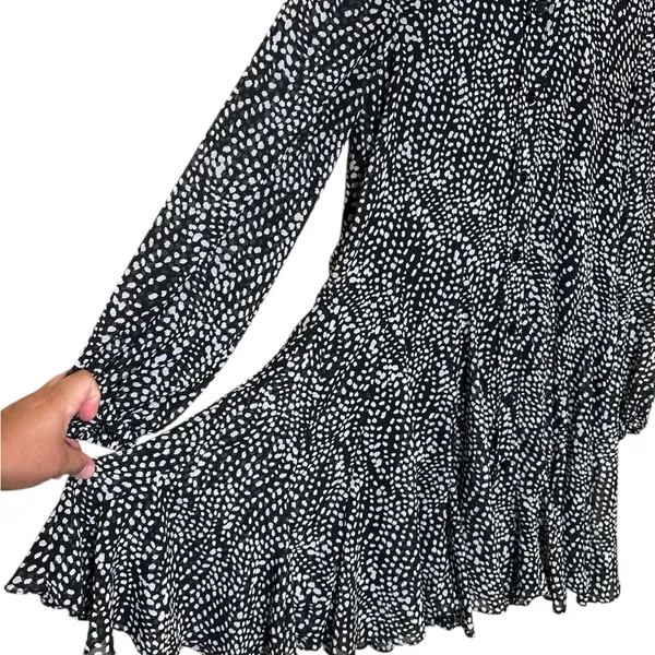 Zara Black and White Patterned Long Sleeve Dress,Size S - Image 8