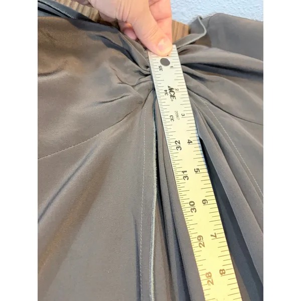 A Pea in the Pod Silk Maternity Dress L Charcoal Gray Empire Waist Cocktail - Image 12
