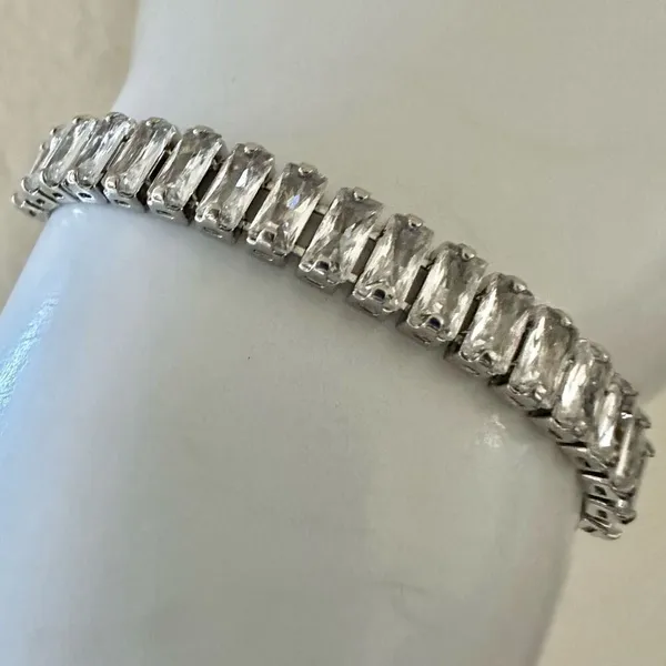 Faux diamond adjustable tennis bracelet Silver - Image 2