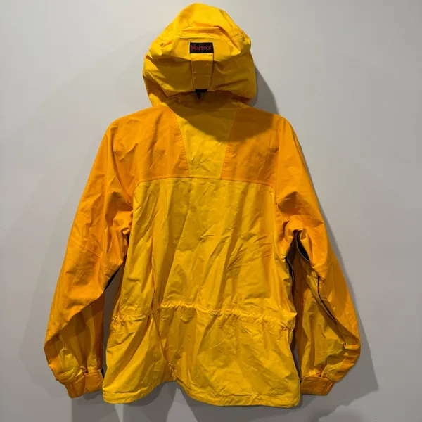 Marmot Ski Jacket‎ Medium Yellow Hood Waterproof Systems Nylon Vintage - Image 6