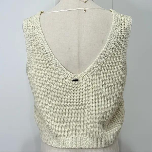 O’neill Dorie Sweater Tank Top Small Cream Crochet Beach Festival Boho Coachella - Image 5