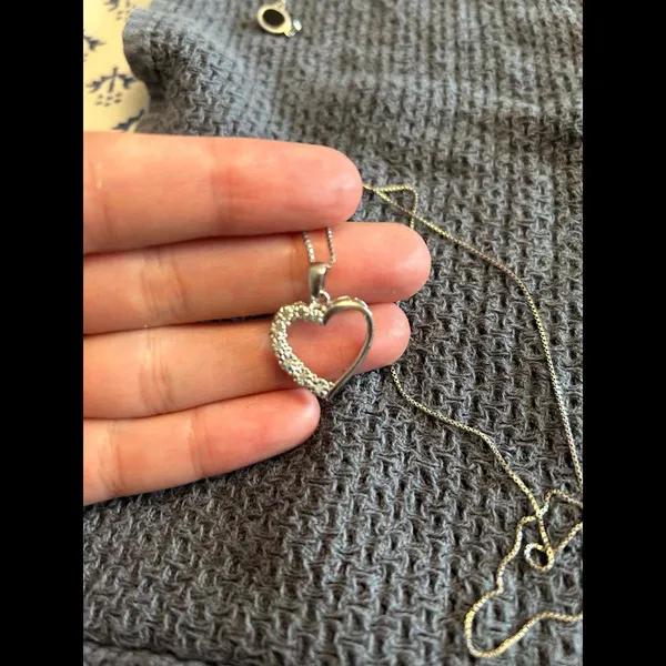Heart 925 Sterling Silver necklace plus pendant beautiful - Image 2
