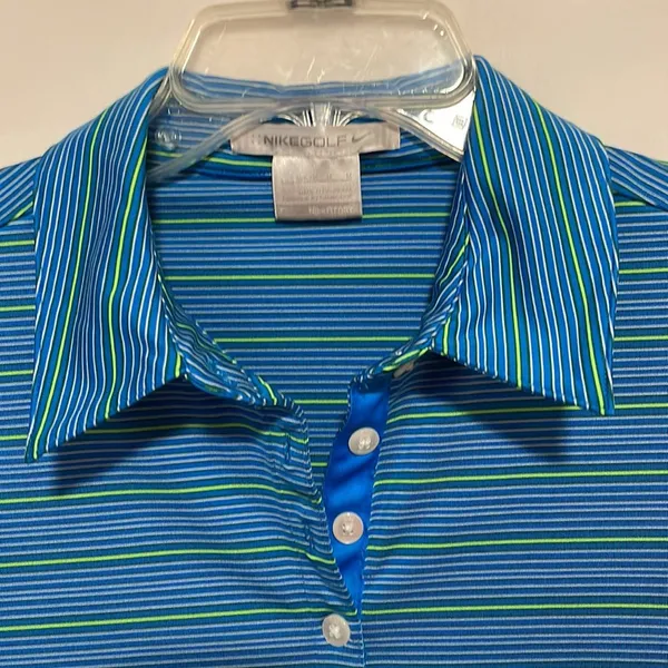 Nike golf striped collared polo style shirt - Image 3