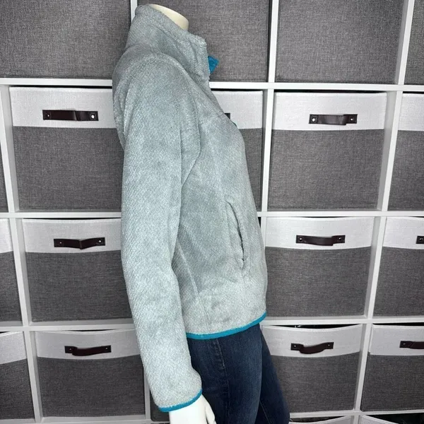 Patagonia Re-Tool Snap T Fleece Pullover Gray Teal Quarter Snap Kangaroo Pocket - Image 9