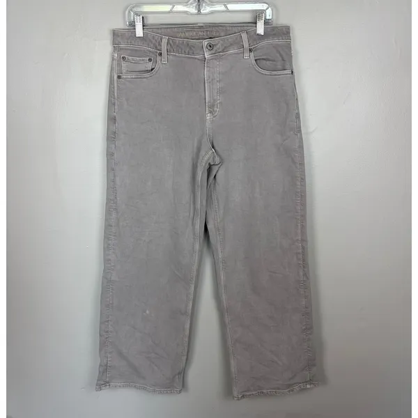 American Eagle Stretch Stovepipe Jeans High-Waisted‎ Grey Colored Denim Size 10 - Image 2