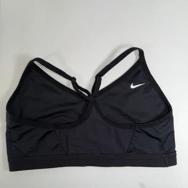 NIKE S Small Dri-Fit Indy Light Support Sports Bra Black Swoosh Logo Women's - Image 8