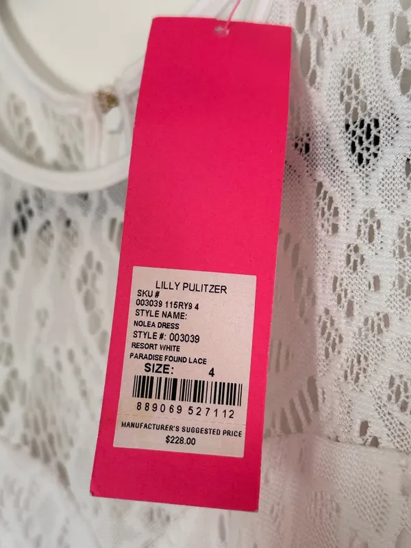 Lilly Pulitzer Noela Peplum Lace White Midi Dress Size 4 - Image 6