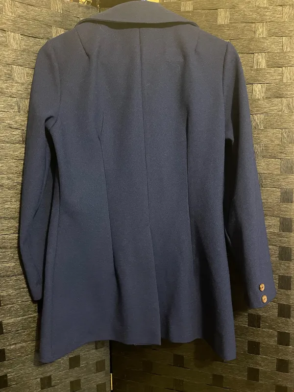 Vintage Queen Casuals 1970s Blazer Women’s Navy Blue Gold Accent Statement Piece - Image 8