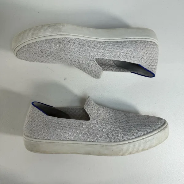 Rothy's Size 9 The Original Slip‎ On Sneaker Diamond Twill Women's Gray Shoes - Image 4