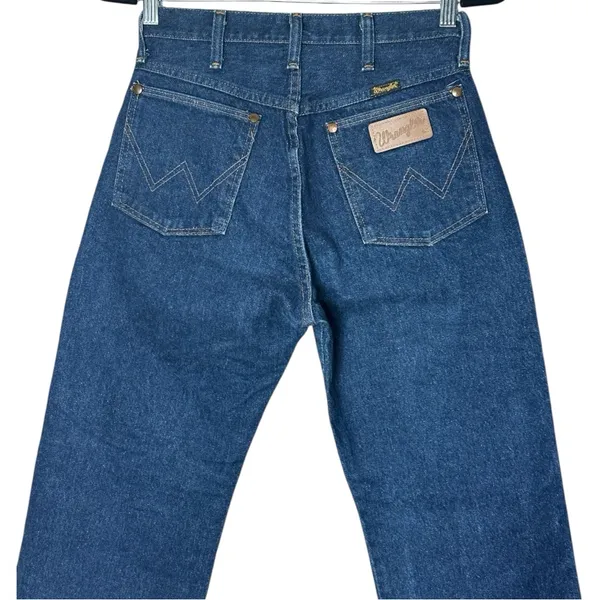 Wrangler Vintage Cowboy Cut Jeans High Rise Tall Rigid Blue Denim 13MWZG - Image 4