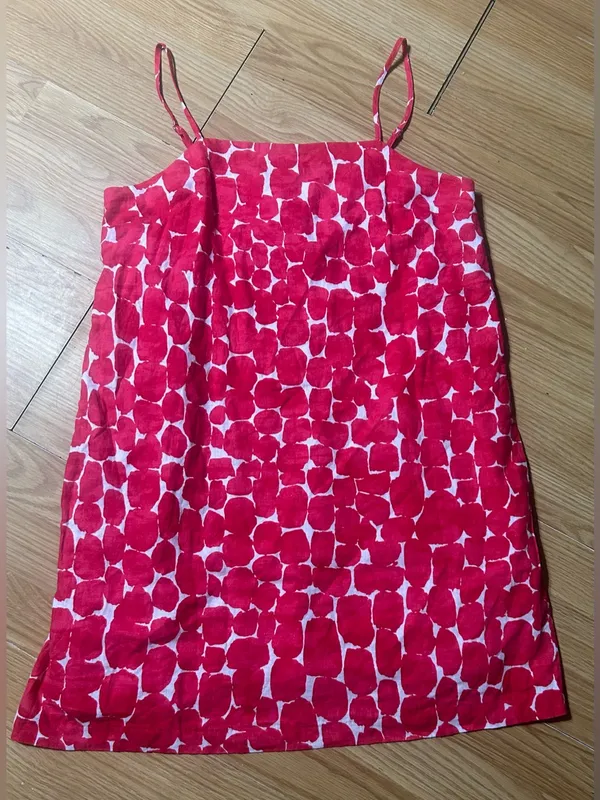 NWT ladies Med Banana Republic spaghetti strap dress pink Patterned print - Image 2