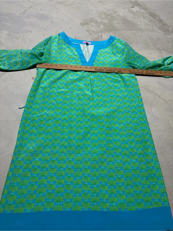 Lilly Pulitzer silk Turquoise lime seashell clam Dress 14 - Image 6