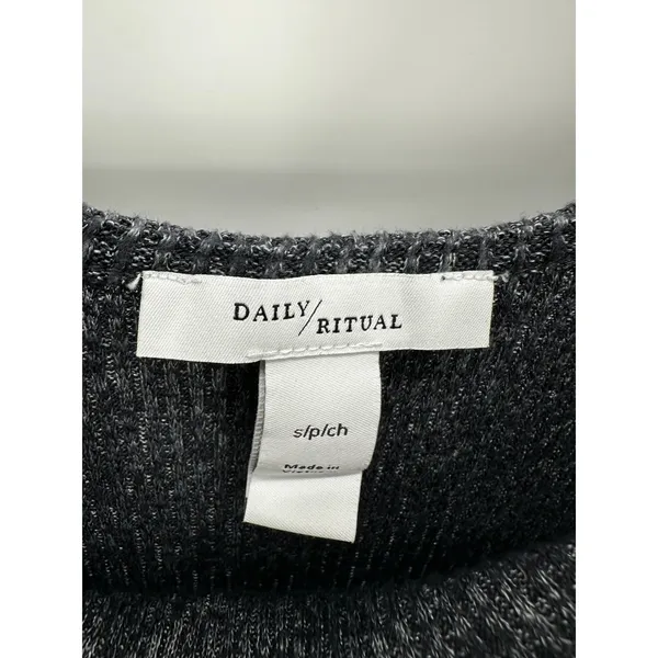 Daily Ritual Womens Gray Ribbed Knit Tank Maxi Dress Tiered Sweater Small BC18‎ - Image 5