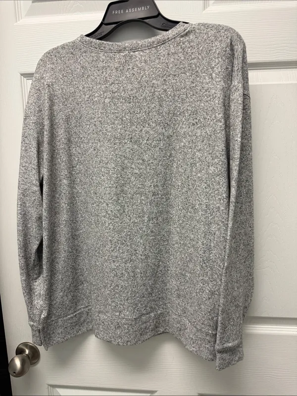 LSU Tigers Gray Crewneck Sweatshirt with purple Script - Image 3