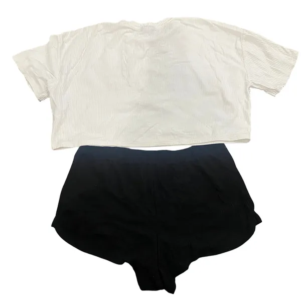 Topshop Up All Night Thermal Short Pajamas in Cream, Size 12 - Image 3