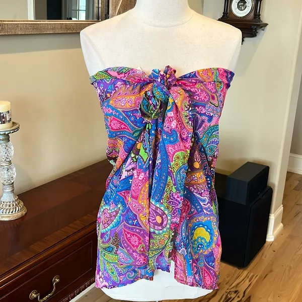 Beach Coverup Wrap Swim New Womens XS S M L Sarong Colorful - Image 7
