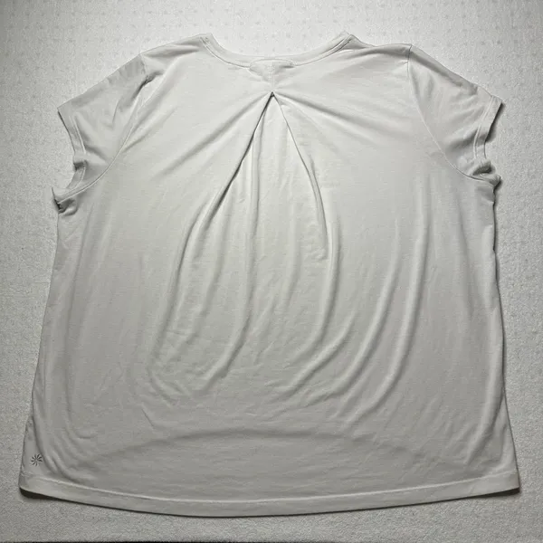 Athleta White Short Sleeve Open Back Active Top Women’s Large - Image 3