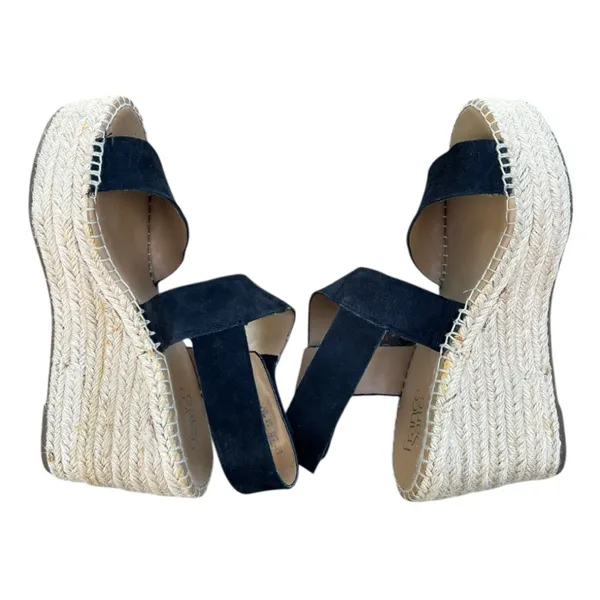 Franco Sarto Tulsa ‎ Black Espadrille Wedge Sandals Women's Size 8.5 M 4" Heel - Image 12