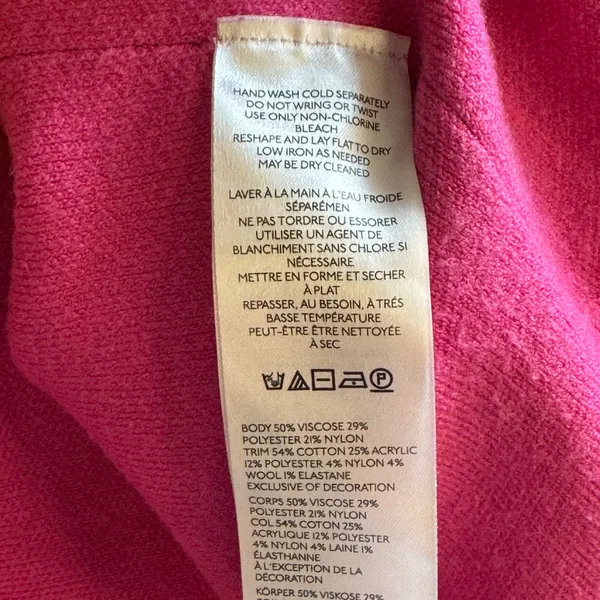 Maeve Anthropologie Heart‎ Mock Neck Sweater Pink Viscose Cotton Knit Small Pink - Image 4