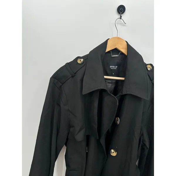 Orolay Womens Double-Breasted Trench Coat Size XL Black Belted Casual Outdoors‎ - Image 7