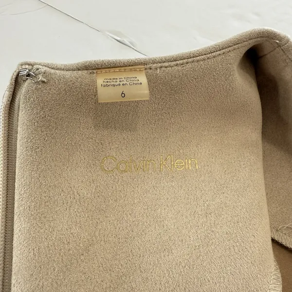 Calvin Klein Faux Suede Fit And Flare Dress‎ Size 6 - Image 9