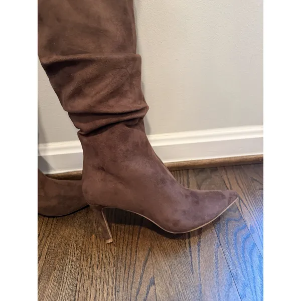 Open Edit Ariana Pointed Toe Knee High Brown Sz 8 NEW - Image 5