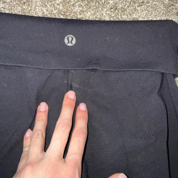 Lululemon Fold Over Leggings‎ Women 4 Black Good High Rise Crop Yoga Activewear - Image 4