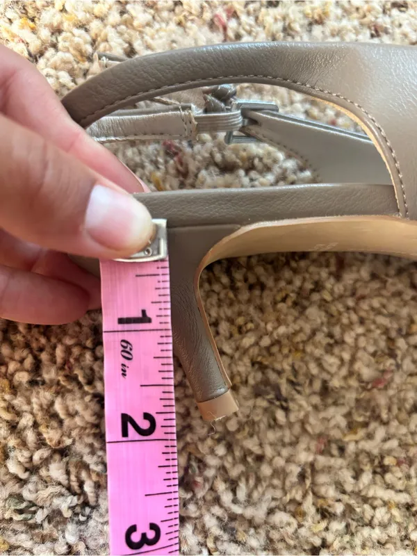 French Connection Taupe Pointed-Toe Slingback Kitten Heels - Image 4