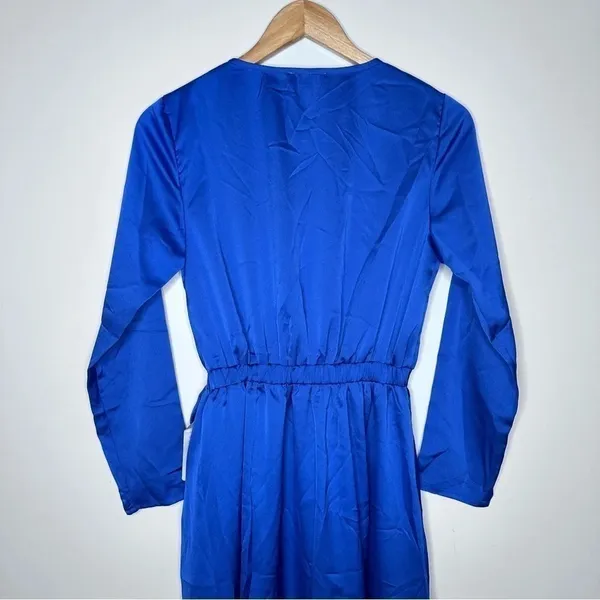 NSR / Napean Sea Rd Nordstrom NWT Royal Blue Faux Wrap Maxi Dress Size Small - Image 3