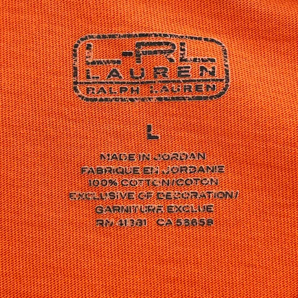 Lauren Ralph Lauren Orange Long Sleeve Cotton Basic Plain Halloween Shirt Large - Image 6