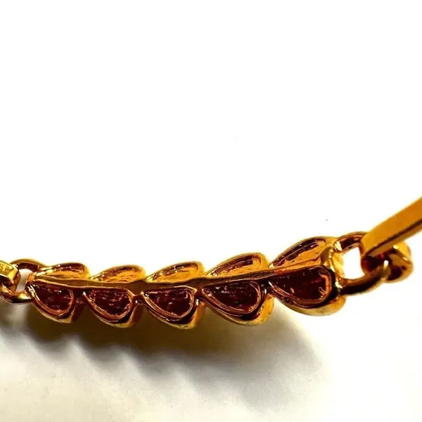 Gold tone heart rhinestone bangle bracelet - Image 6