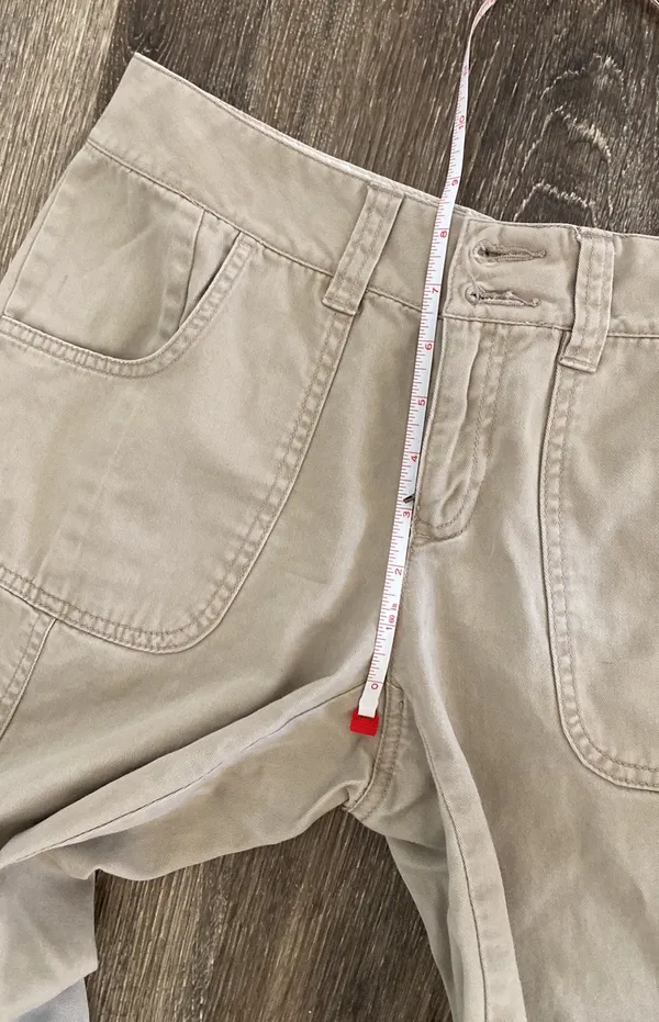 Old Navy Y2k baggy loose utility cargo pants khaki beige tan low rise 6 - Image 5
