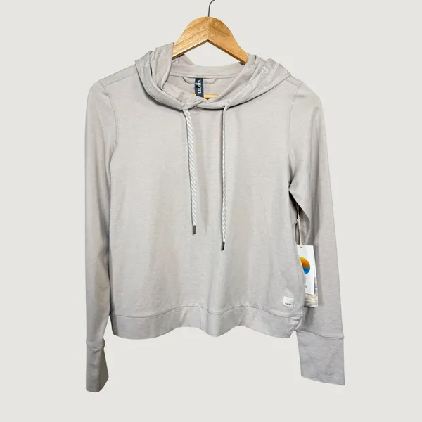 Vuori Halo‎ Essential Hoodie Womens XS Heather Grey Performance Pullover VW226 - Image 7